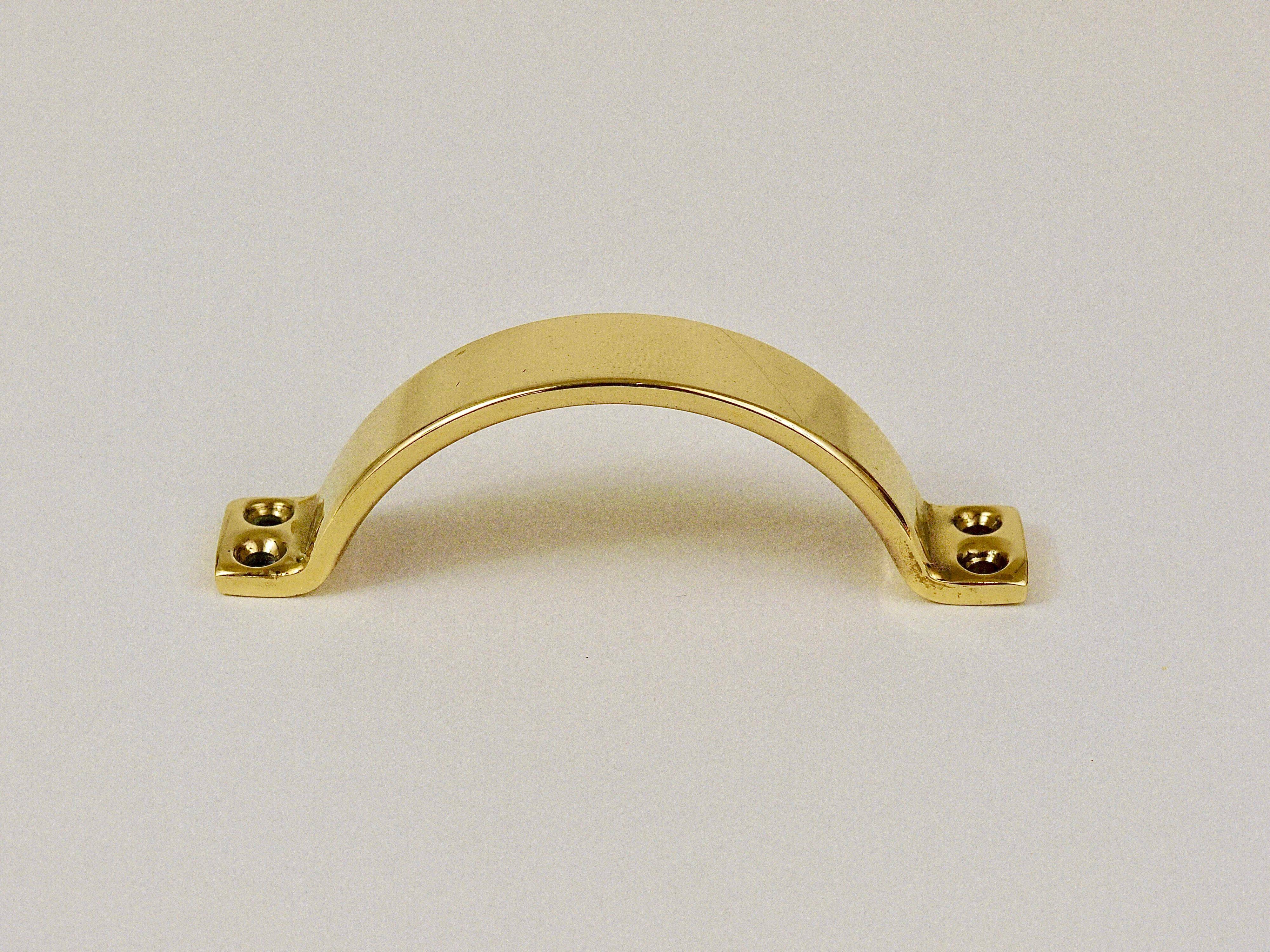 Up to 50 mid-century brass handles for doors, drawers, chests of drawers, Austria, 1950s.