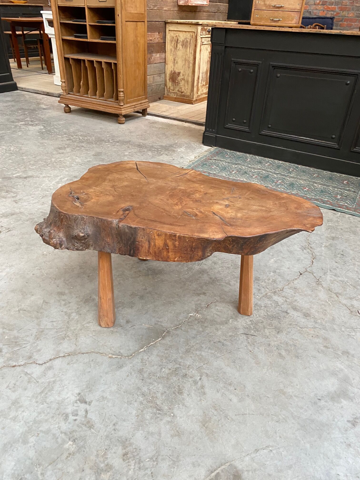 Primitive elm coffee table