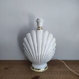 Ceramic and gold metal shell lamp base - vintage