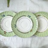 Vintage tea/coffee set in white, green and gold porcelain by SALINS, made in France