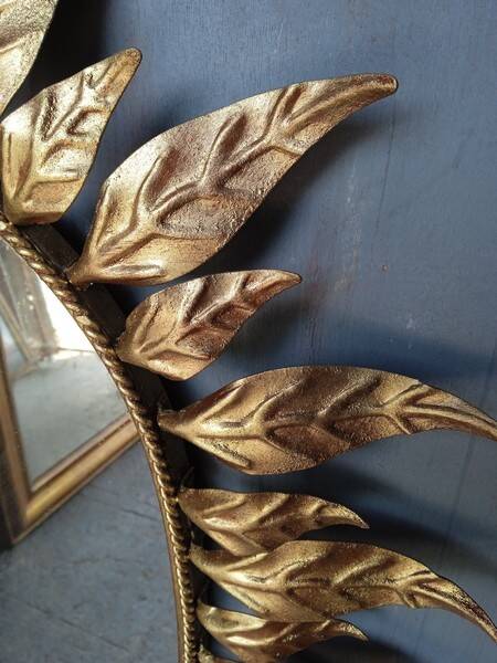 Sun mirror 75 cm gold metal period 1950