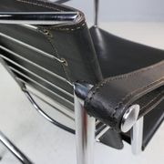 Le Corbusier Vintage Black Leather Armchair Model- LC1 for Cassina, 1970s