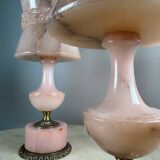 Pink alabaster lamps from the 60s (X2)
