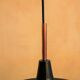 Vintage tulip hanging lamp in black metal and copper