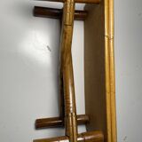 Vintage bamboo and rattan step stool