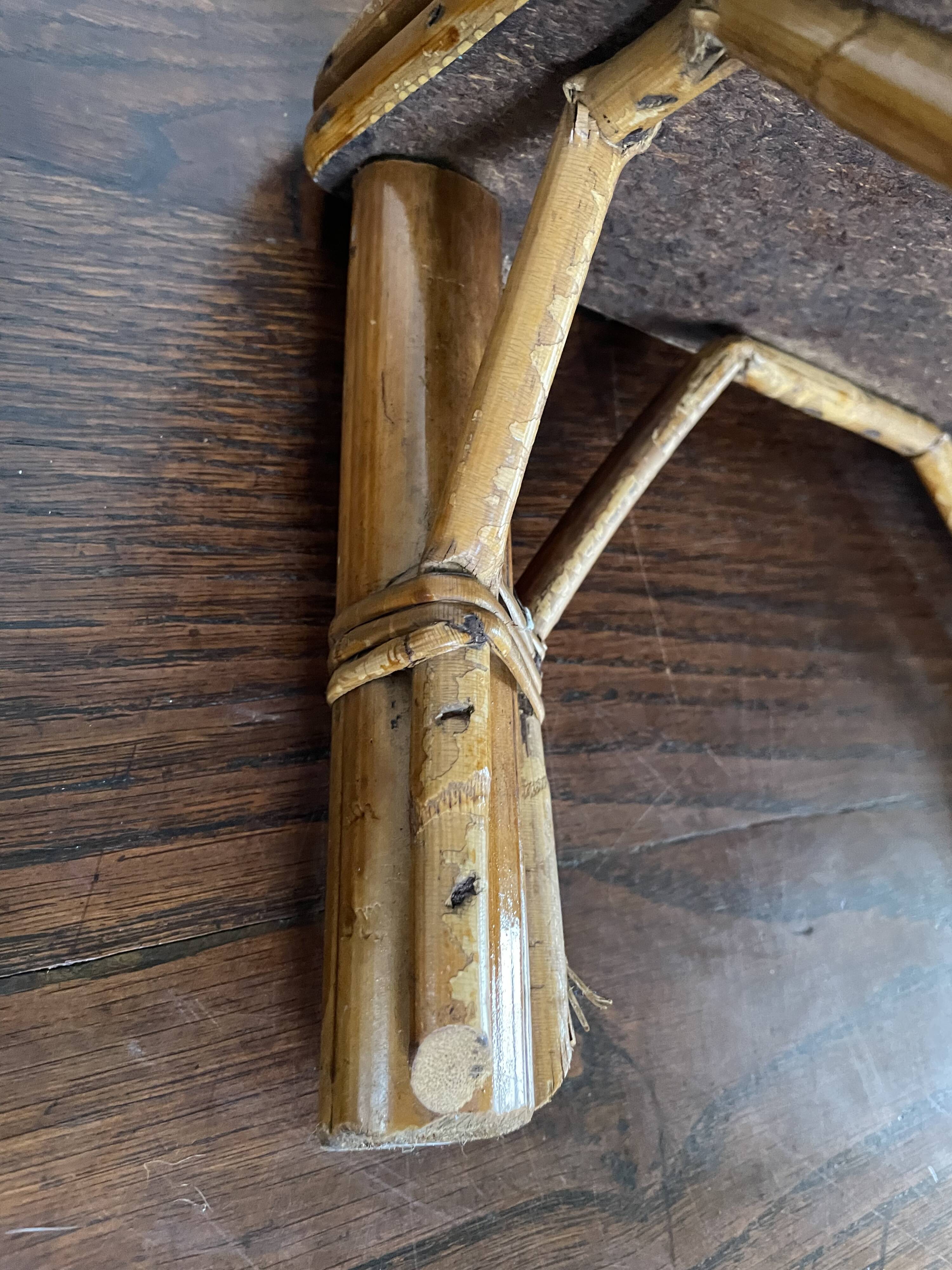 Rattan and cane footrest from the 1950s