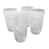 4 verres à orangeade gravés années 1960