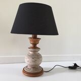 Lamp in stone and wood turned by noaïlles
