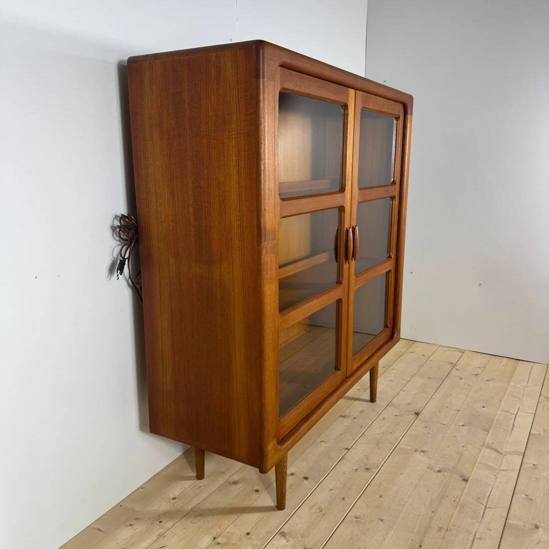 Teak bookcase with glass doors, Denmark 1960
