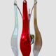 Pair of Murano glass lamps with chrome support, Italy 2000s