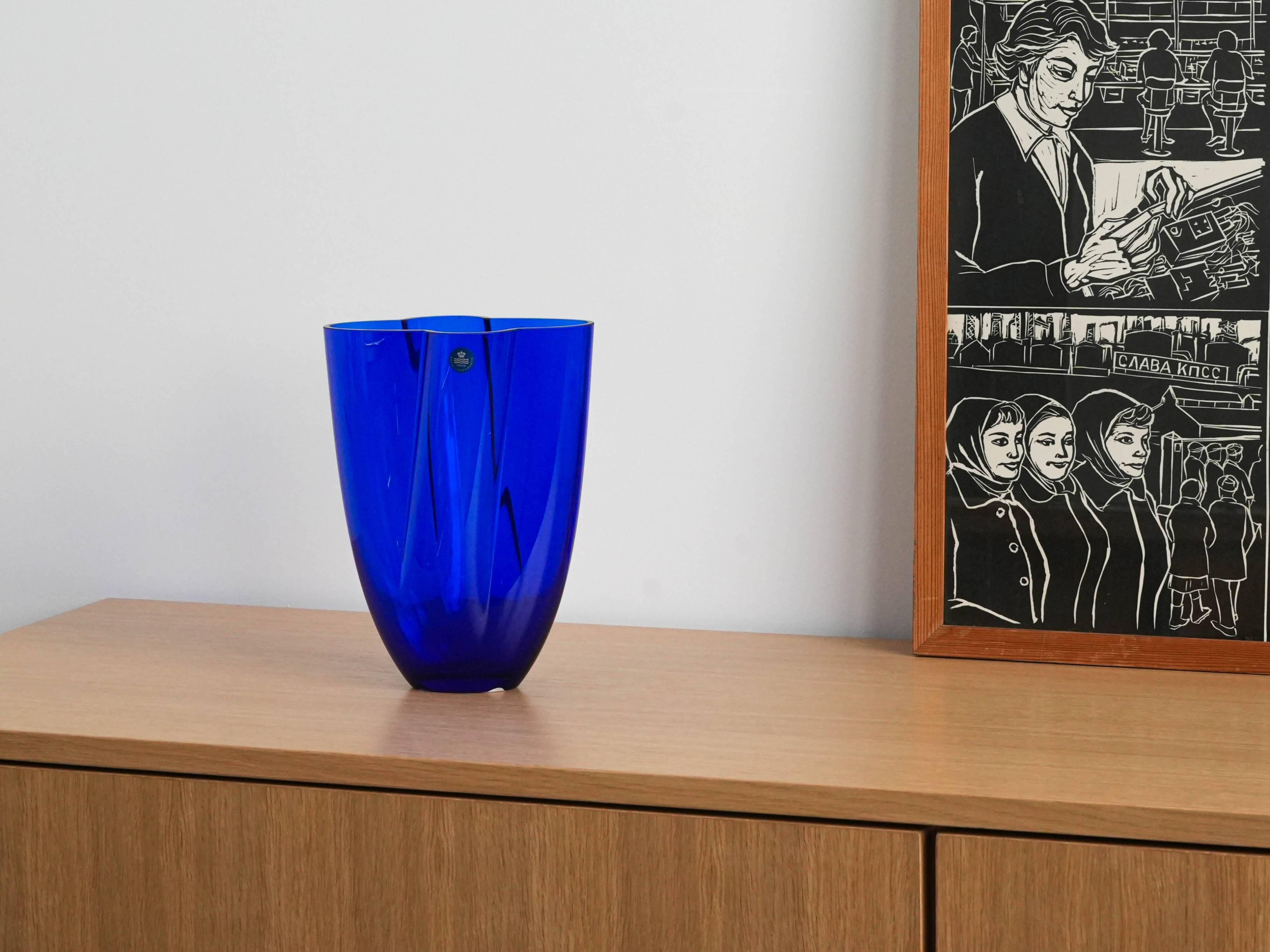 Cobalt vase, Danish design, 1980s, manufacturer: Royal Copenhagen