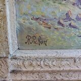 Tableau Huile sur panneau signé Robert Pichon paysage