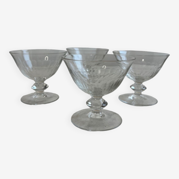 Lot de 4 verres en cristal