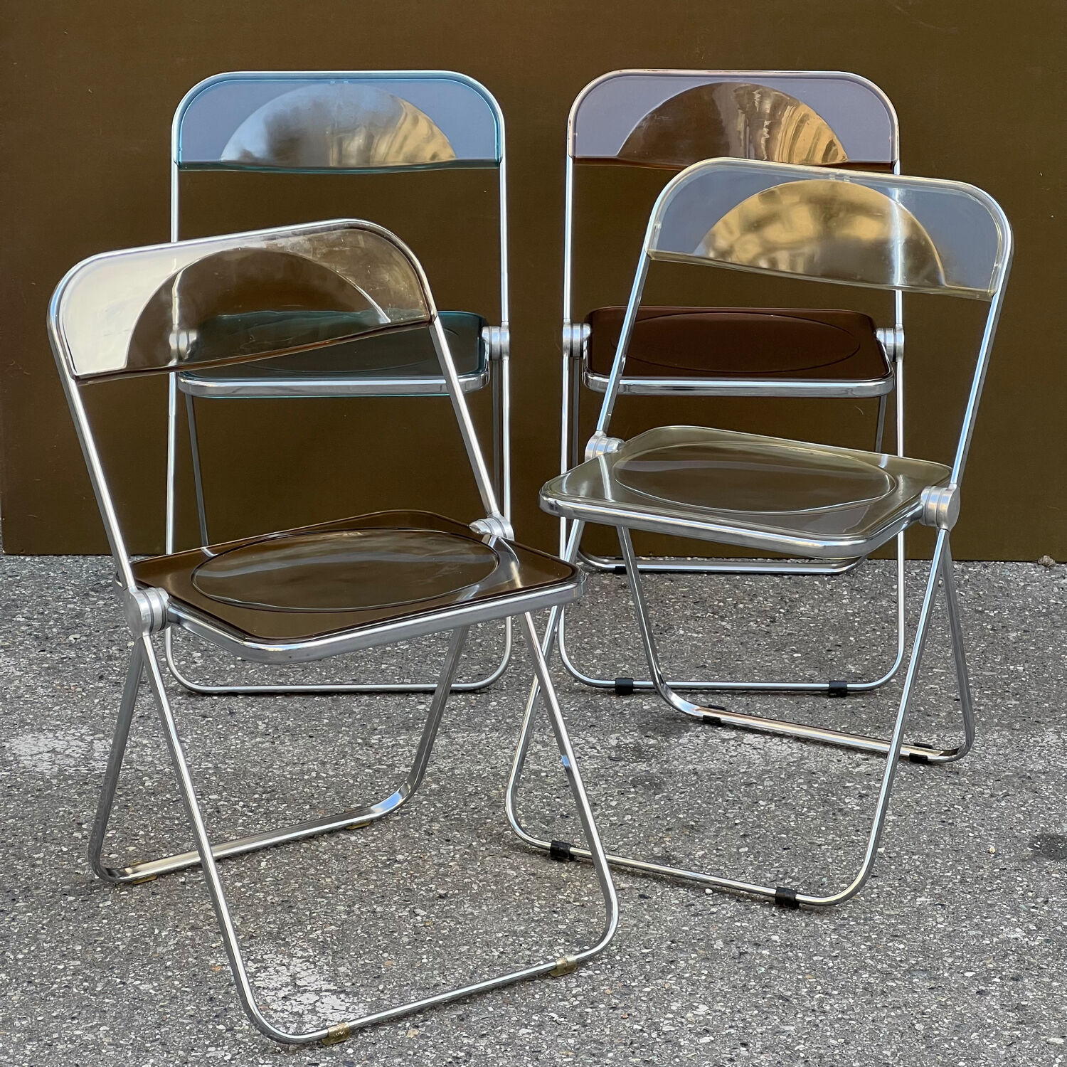 Four Plia Chair G. Piretti For Anonima Castelli