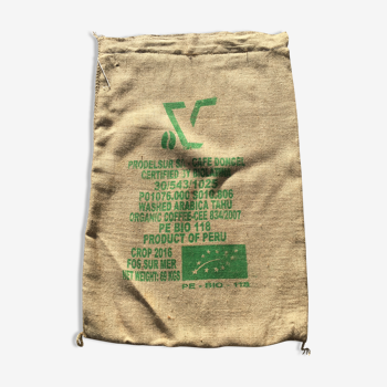 Sac en jute sur le thème du café