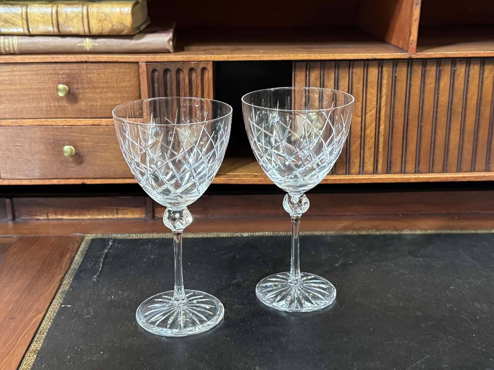 2 verres à pied en cristal DAUM modèle Bolero