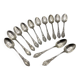 Set of 12 BOULENGER silver-plated metal dessert spoons