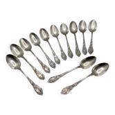 Série de 12 cuillères à dessert en métal argenté BOULENGER