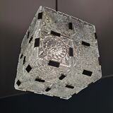 Glass faceted cube chandelier by Jaroslav Bejvl for Kamenicky Senov, year 1968