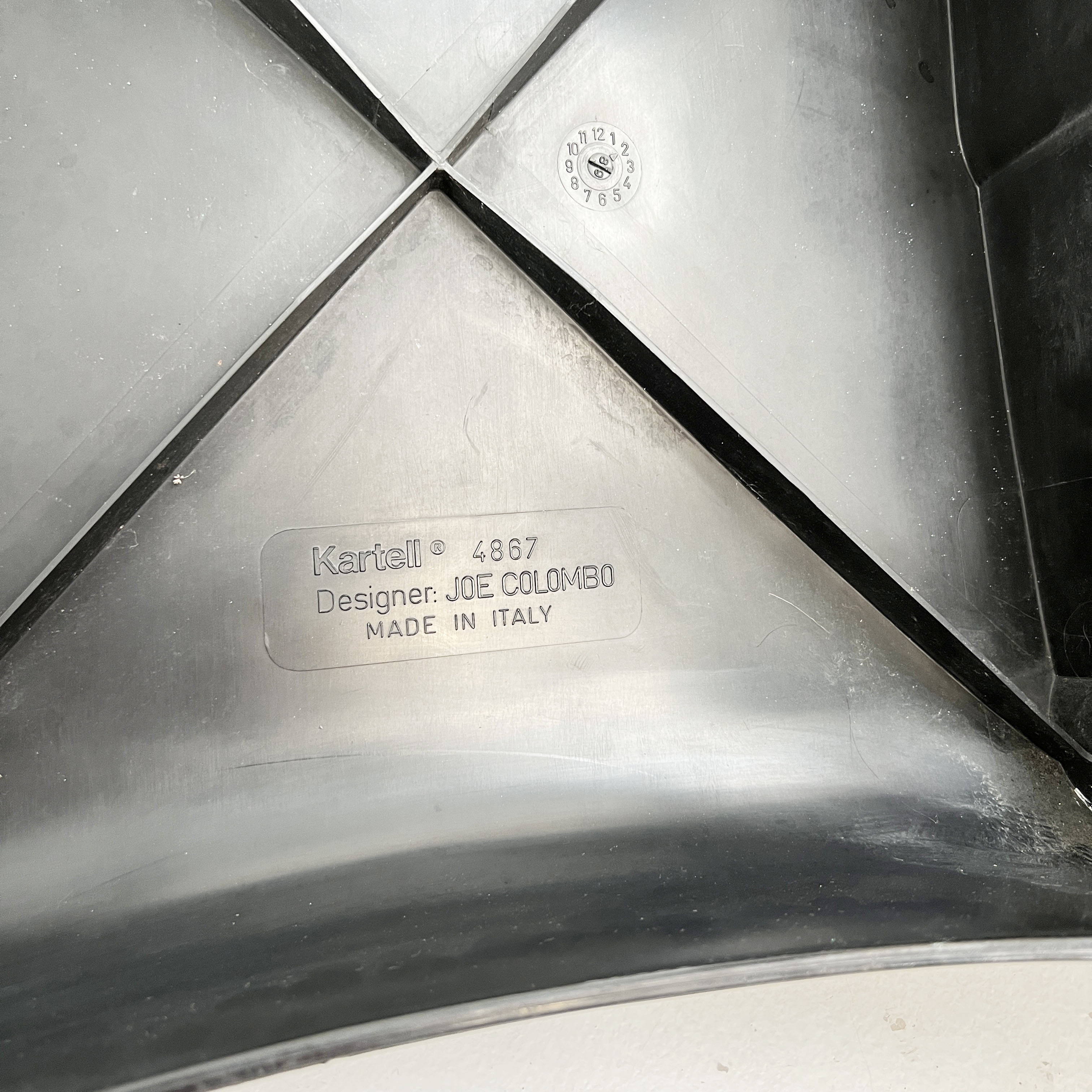 Black Universal Chair Model 4867 by Joe Colombo for Kartell, 1970