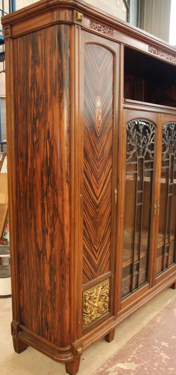 Art Deco period bookcase signed by Jules Cayette Nancy