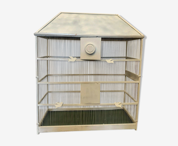 Cage a oiseaux en fer et taule volière a barreaux xx siècle