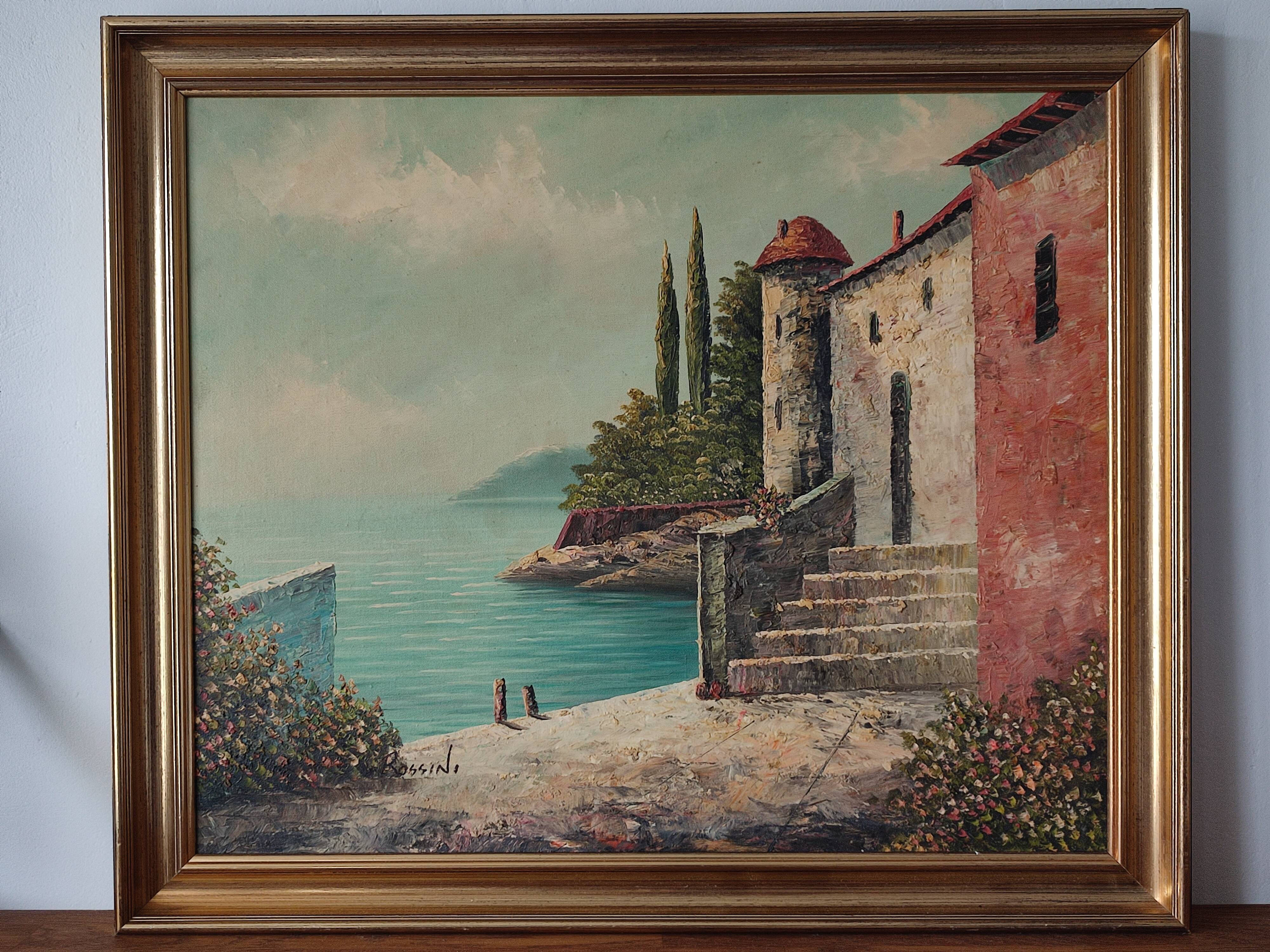 Oil painting on canvas signed Rossini