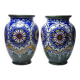A pair of large decorative vases by Carla Holland, Gouda decoration, circa 1930-40.