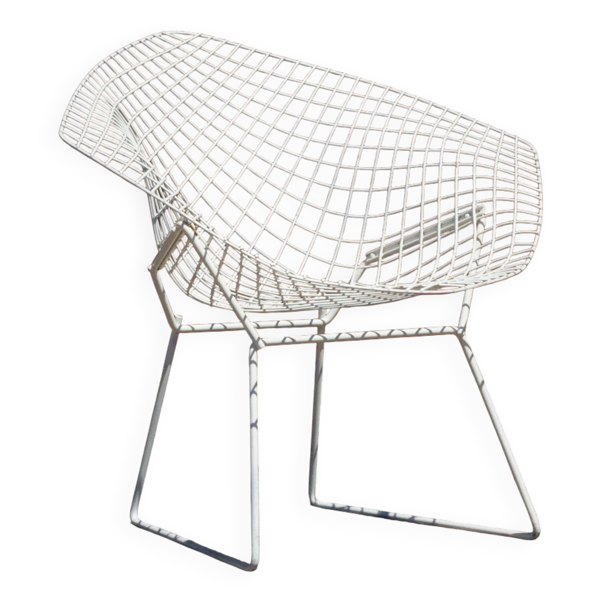 Fauteuil Diamond Chair blanc, Harry Bertoia, 1960