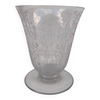 Baccarat crystal vase, Michelangelo model. Circa 1920.