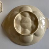 set of 6 oyster plates in ivory Gien earthenware 1960