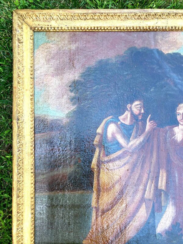 Tableau ancien - Scène de l'Antiquité - cadre bois doré