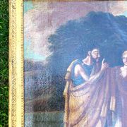 Antique painting - Scene from Antiquity - gilded wooden frame