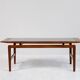Teak and frosted glass coffee table, Italy 1960.