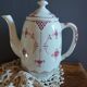 White teapot with rose pattern, Erica model by Franciscan, England