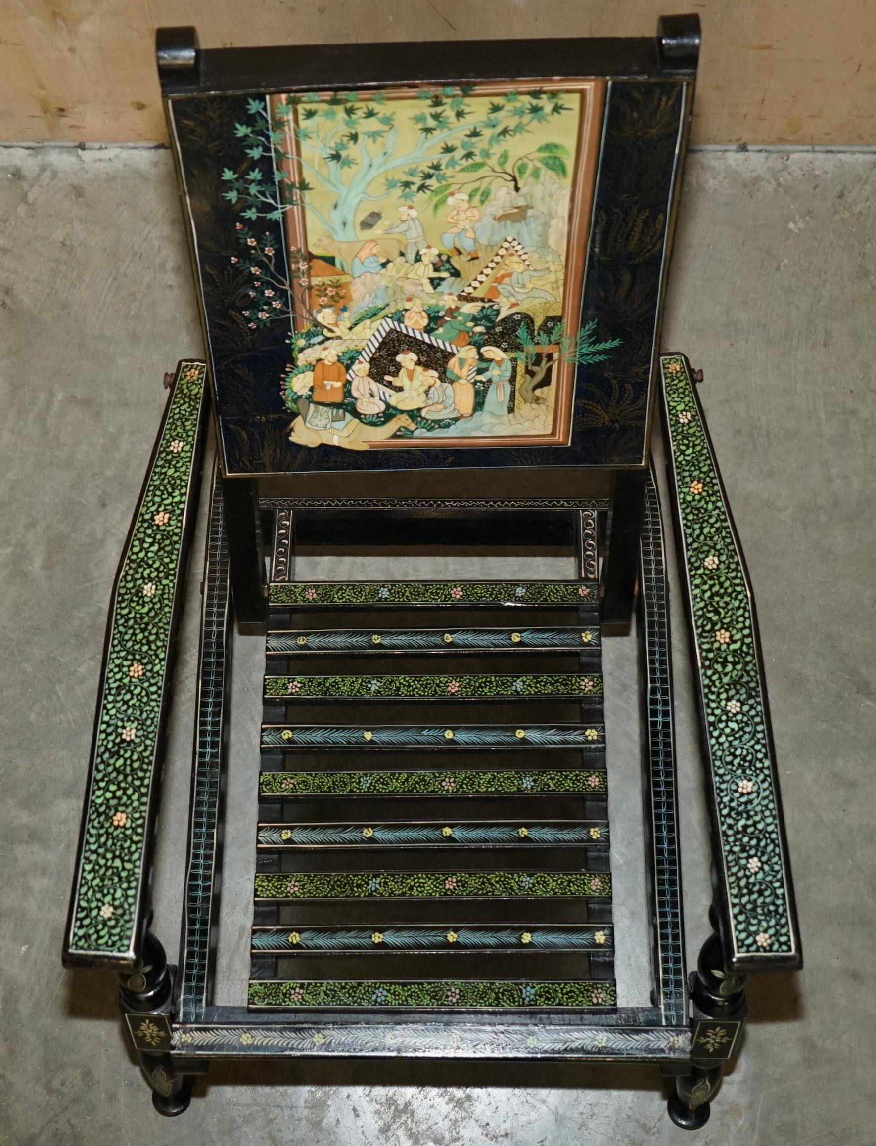 Vintage Anglo-Indian folding chair hand-painted.