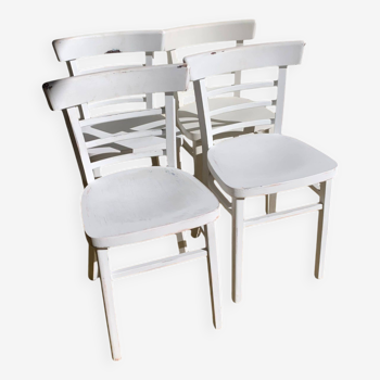 4 chaises de bistrot blanches