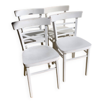 4 chaises de bistrot blanches