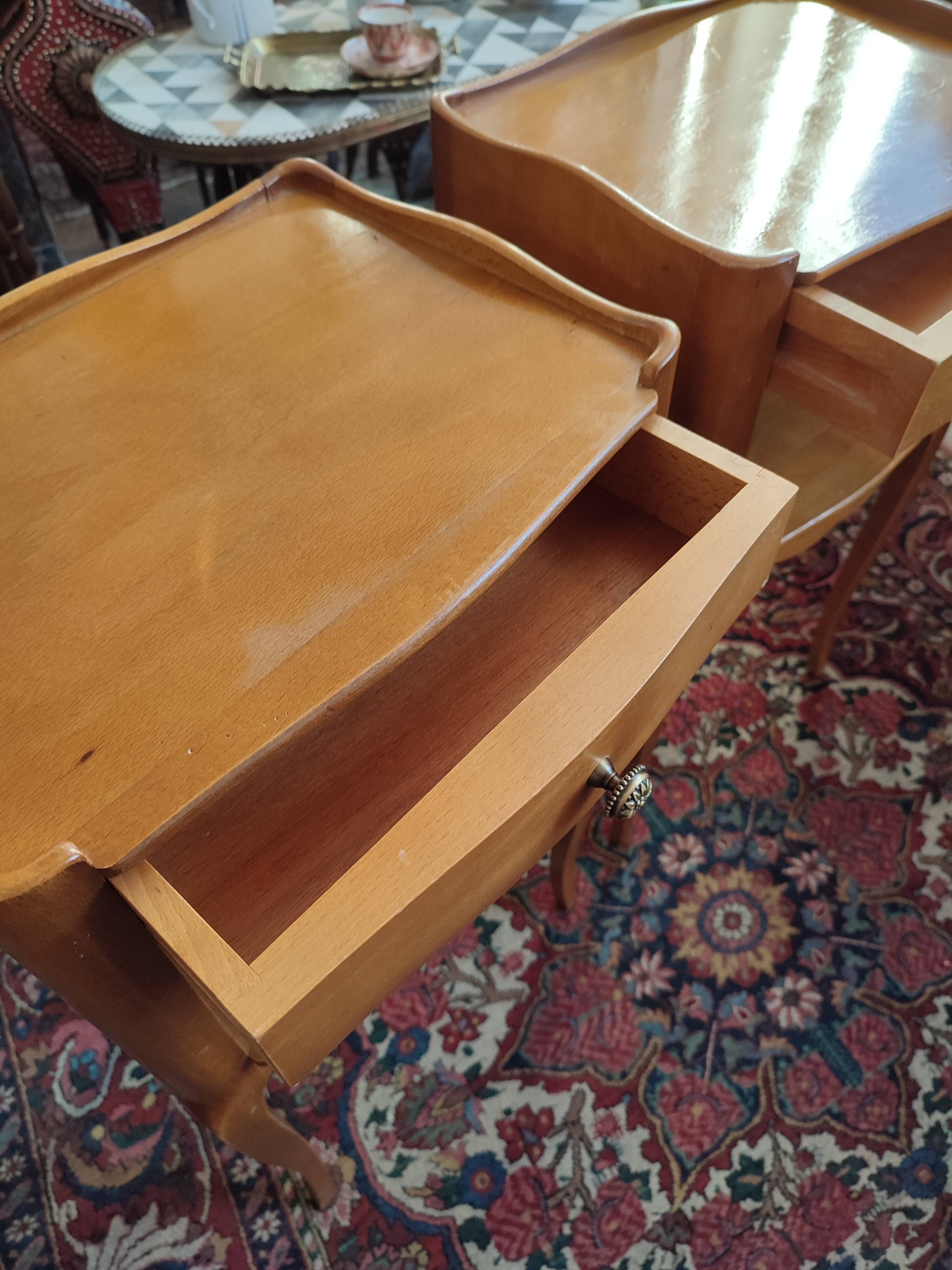 Pair of niche bedside tables