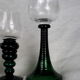 Set of 5 green römer glasses engraved with vine pattern - Bavarian crystal - 70s / 80s