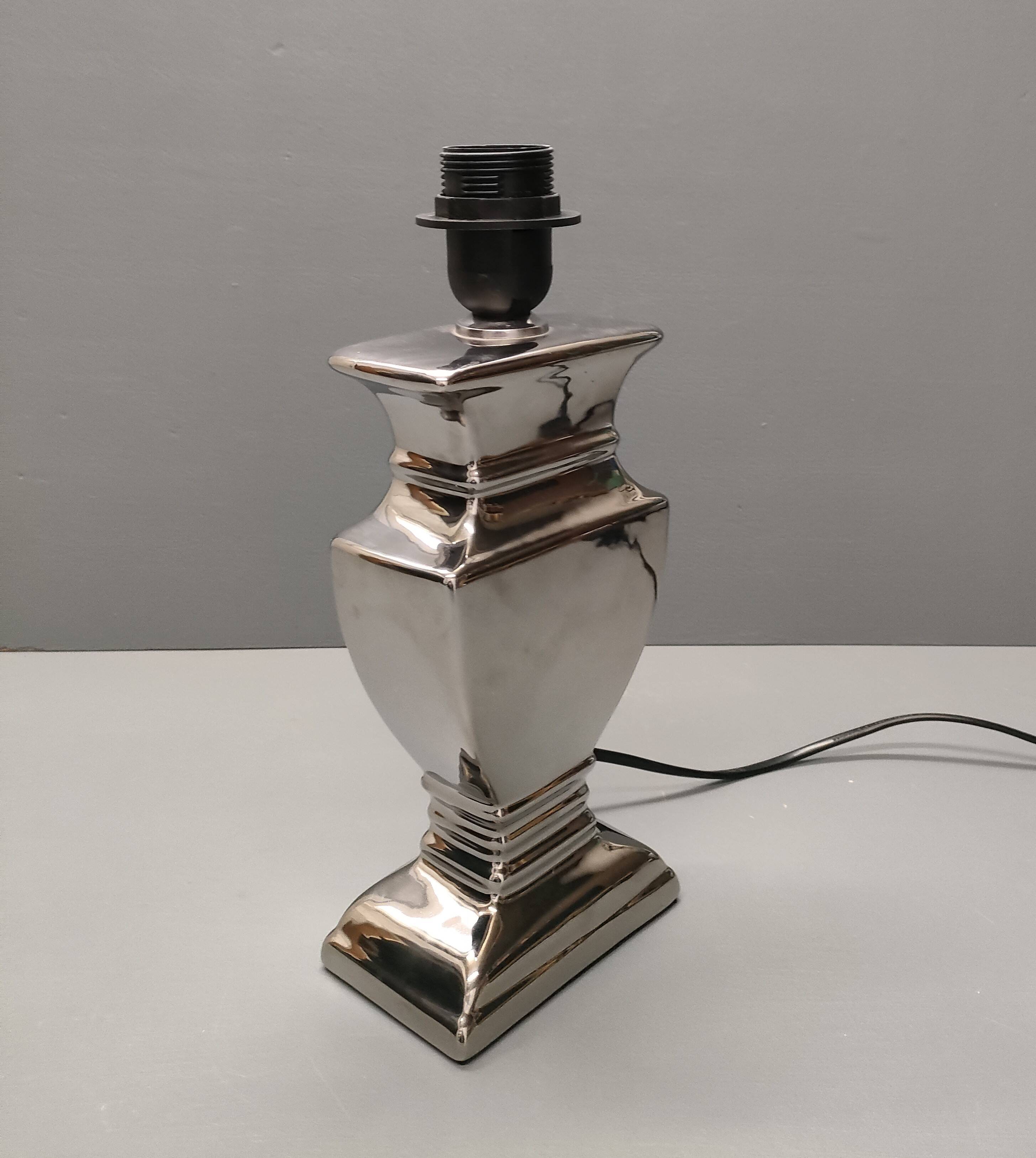 Druline ~ contemporary living room lamp ceramic silver black shade