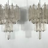 Pair of Murano glass chandeliers by Toni Zuccheri for Venini
