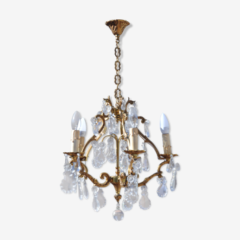 Bronze cage chandelier with grapevines