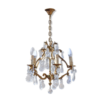 Bronze cage chandelier with grapevines