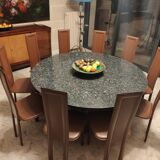 Round table in polished granite 10 seats