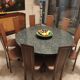Round table in polished granite 10 seats