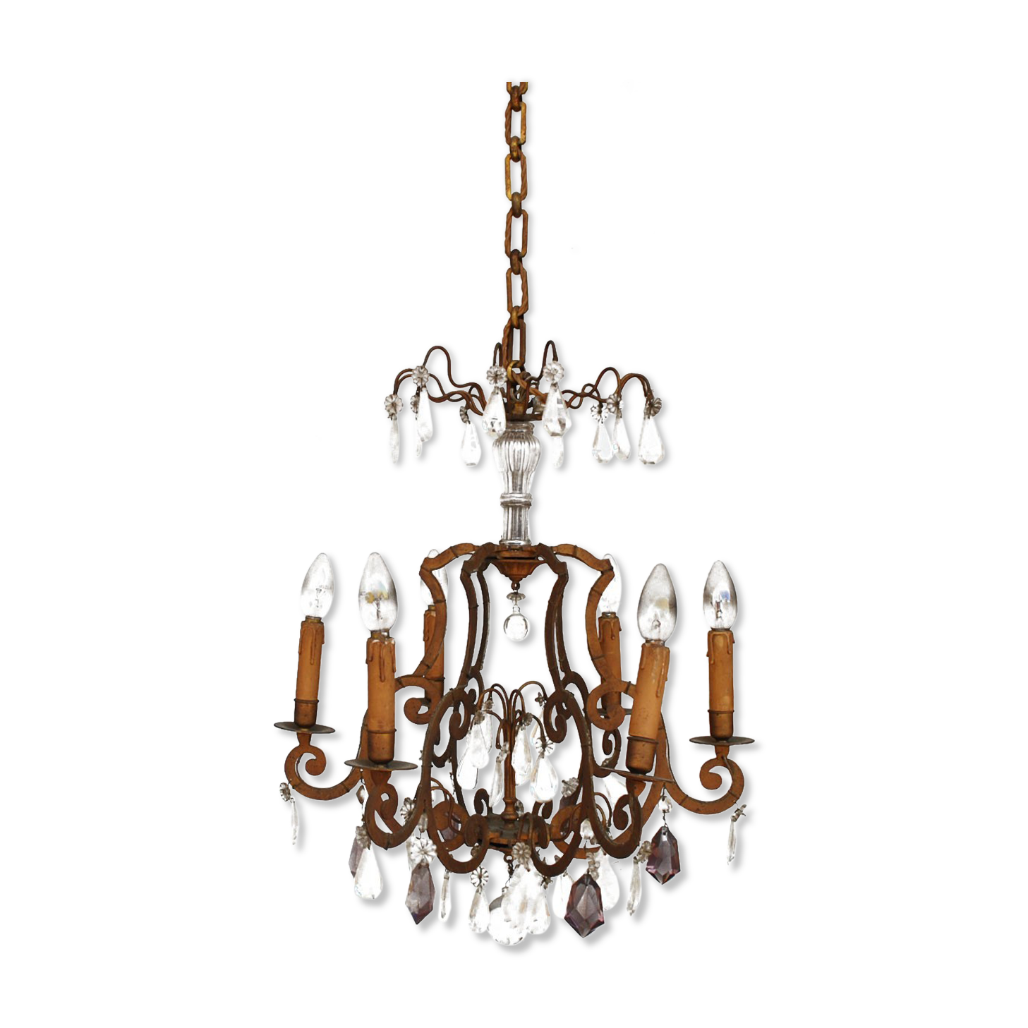 Chandelier pendants golden era end XIX 6 lights