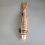 Vintage handmade wooden articulated fish - Ref 854