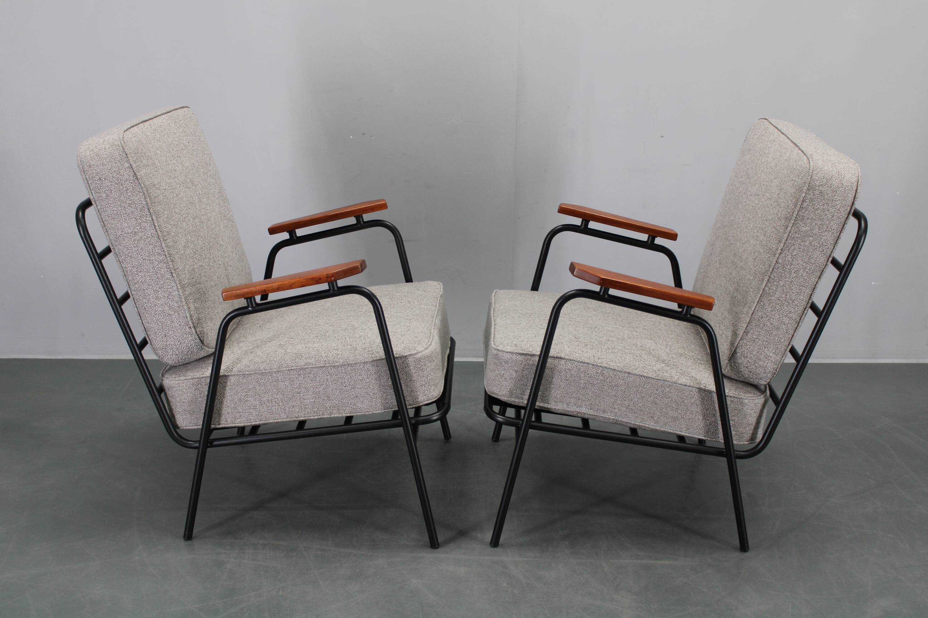 1950s pair of rare restored armchairs by RAWI, Netherlands