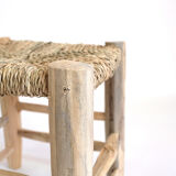 Minimalist stool made of wood and rope